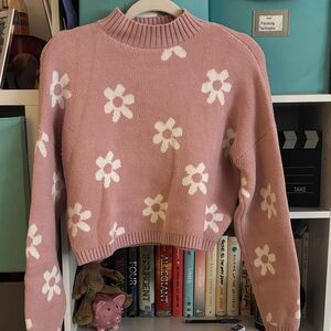 Hollister Pink Daisy Crewneck Sweater